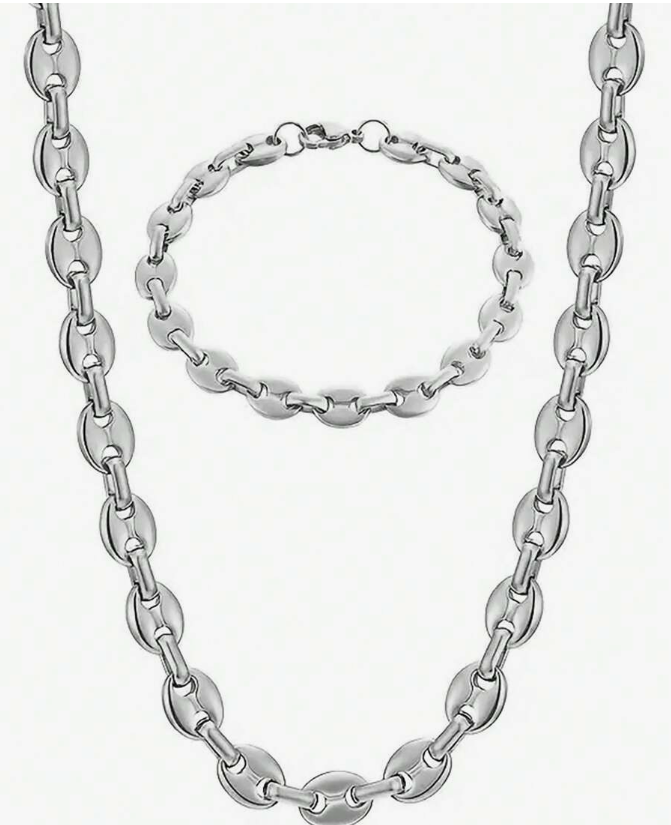 Pour Homme À La Mode Simple Ensemble De Collier : 1 Collier & 1 Bracelet