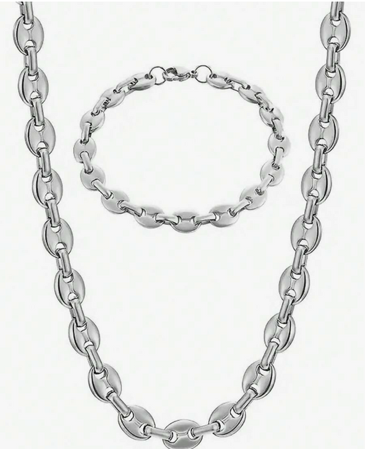 Pour Homme À La Mode Simple Ensemble De Collier : 1 Collier & 1 Bracelet