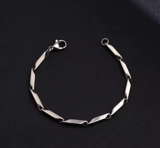 Punk Irregular Chain Link Bracelets  Silver Color Stainless Steel
